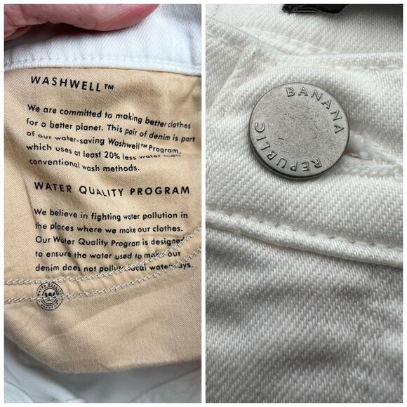 Banana Republic White Skinny Jeans Mid Rise Petite 28 - Picture 4 of 9